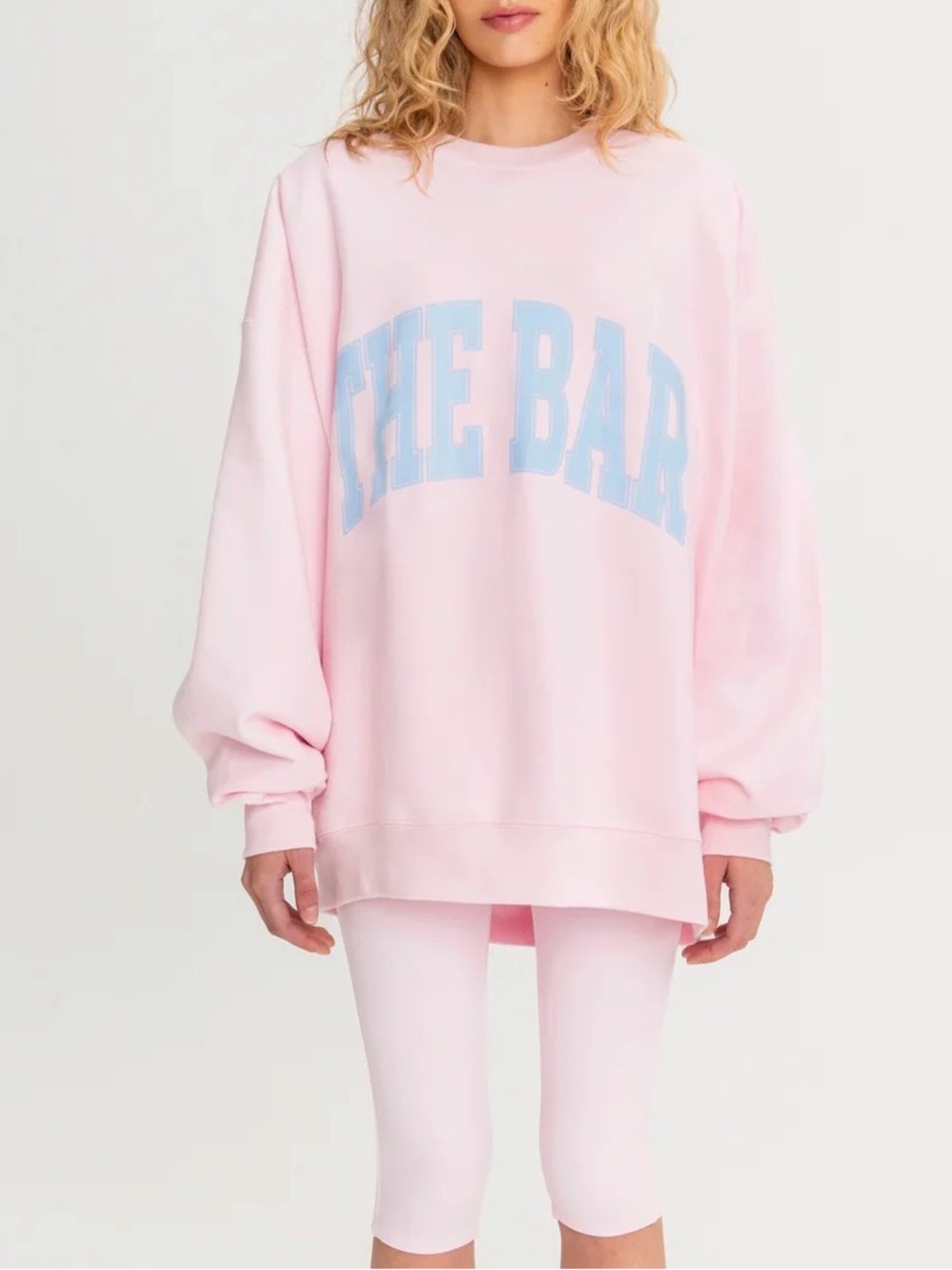 The Bar reversible sweatshirt. NEW! Pastel Pink with Baby Blue